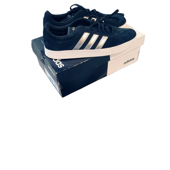 🎉(WMNS) Adidas VL Court 2.0 Black Platinum Metallic Sneakers🌺 - Picture 3 of 12